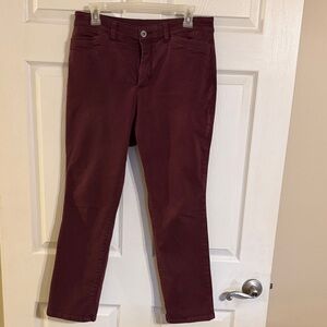 Christopher & Banks Straight Leg Jeans in Deep Burgundy